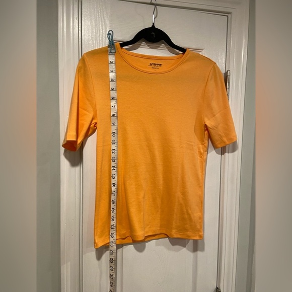 NWOT J. Crew Size M Perfect Fit Tee Shirt Short Sleeve Cotton Crew Orange - Picture 8 of 11